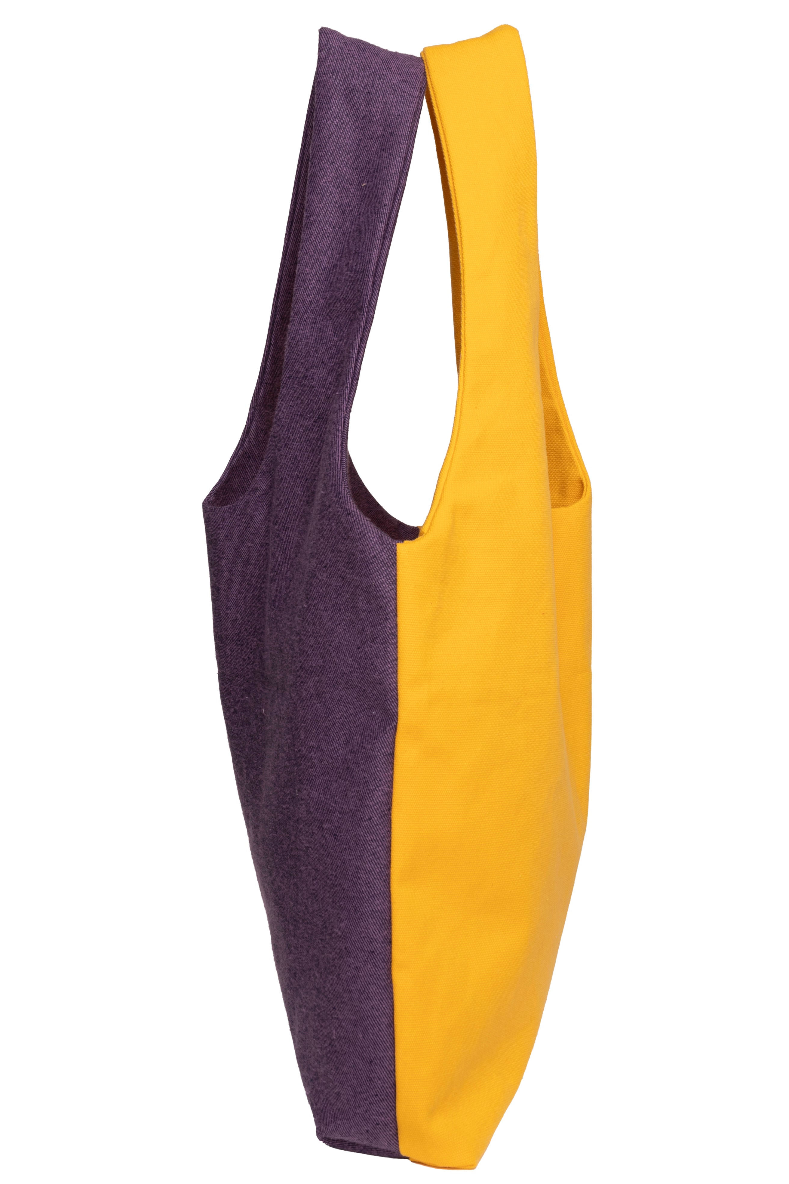 Los Angeles - Large Tote Bag Purple Denim & Gold Canva