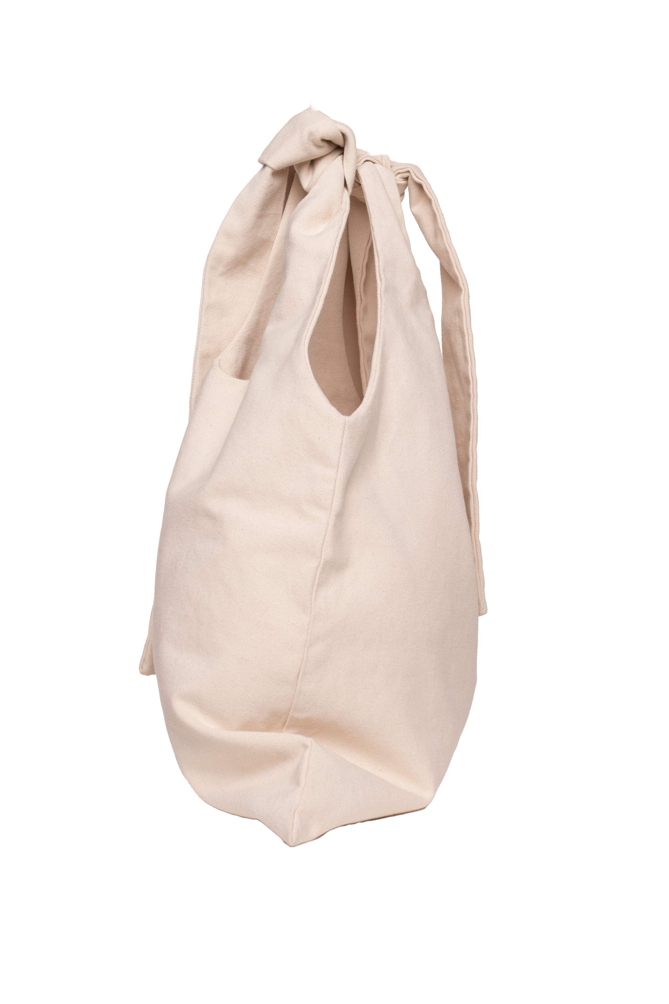Grid - Large Tote Bag Ecru Canva with Multiform Handles