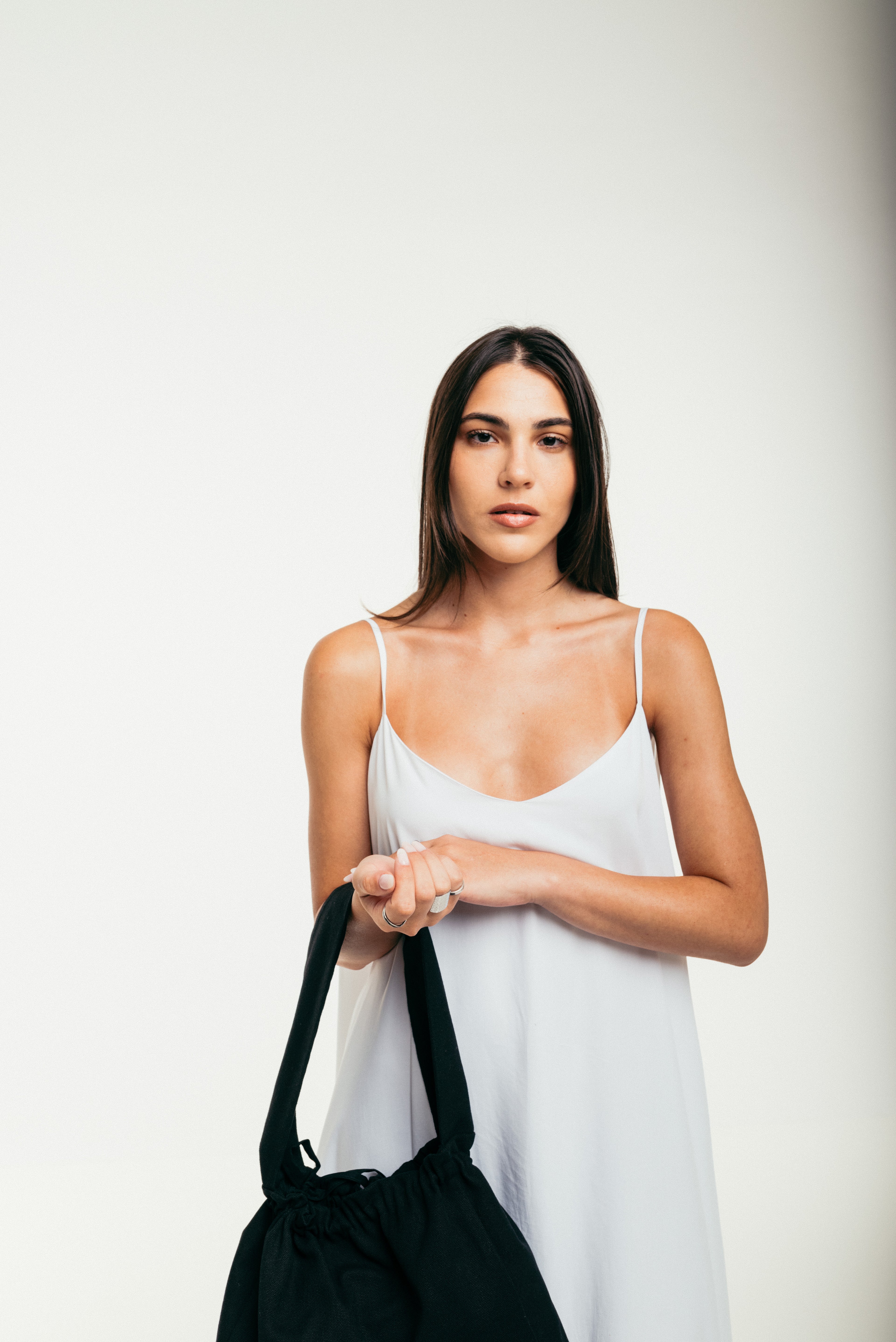 Dark Tulip - Medium Tote Bag Black Canva with Single Side Handle