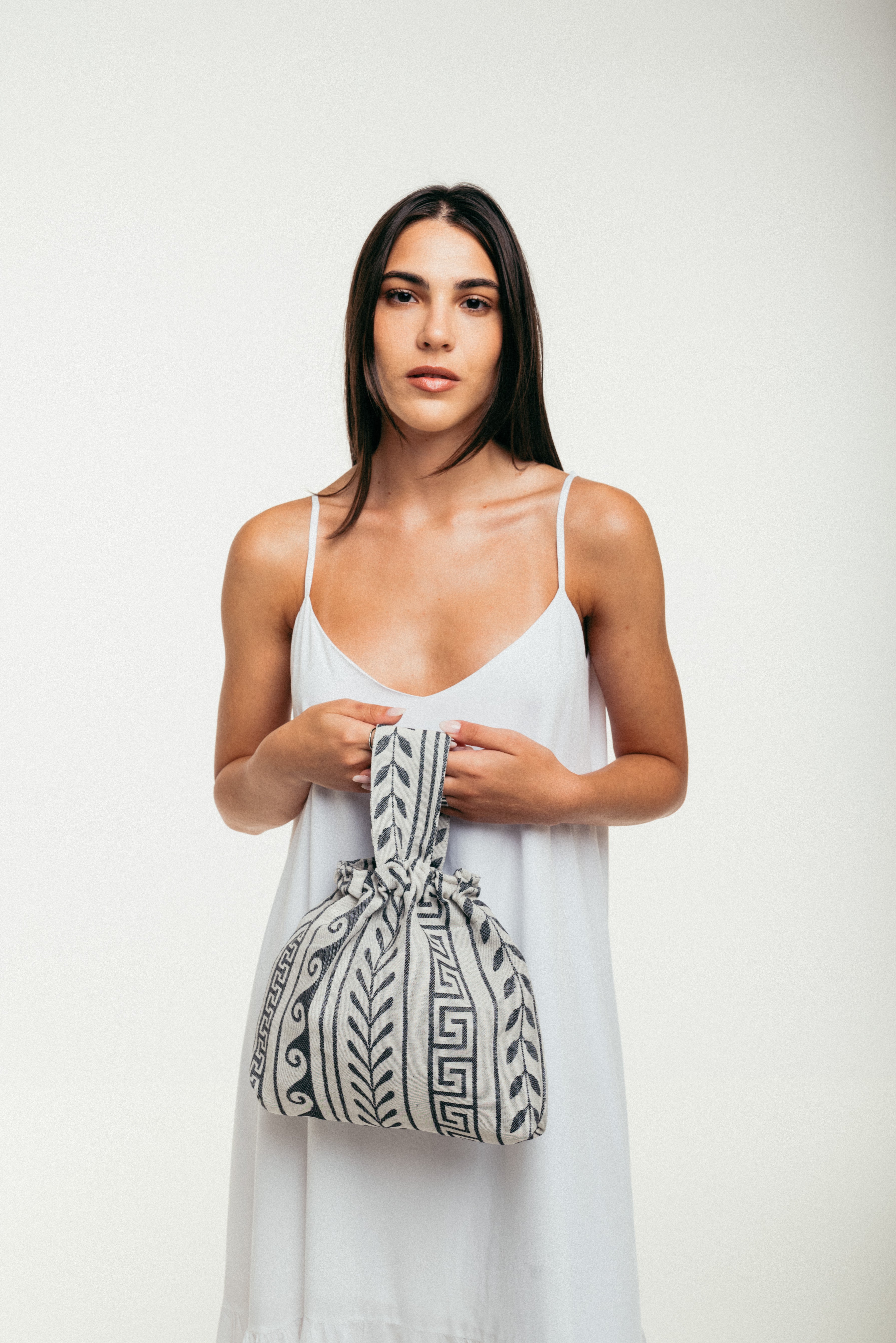 Mykonos - Small Tote Bag Meander with Single Cross Handle