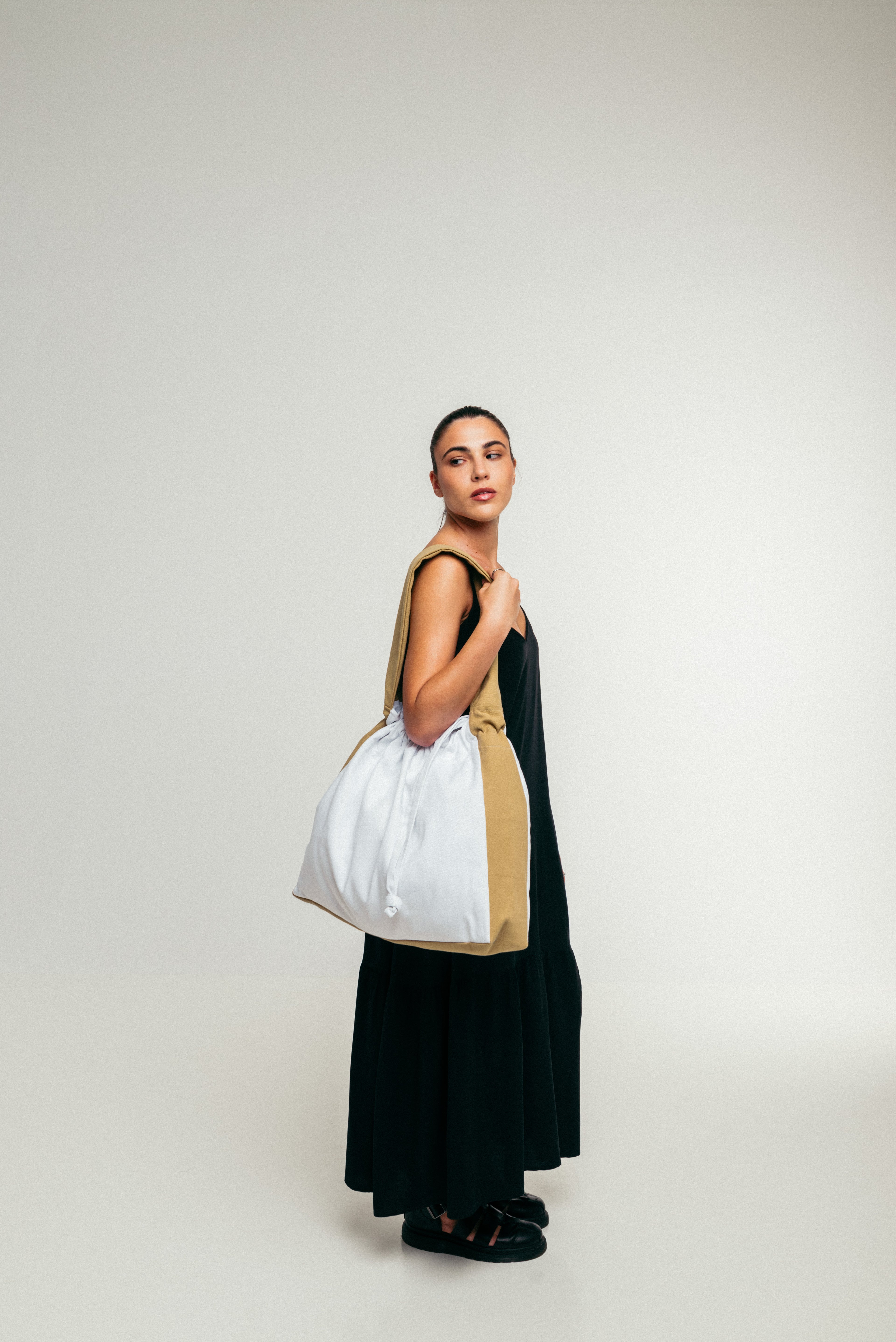 Thawb - Large Tote Bag Sand White Canva with Single Side Handle