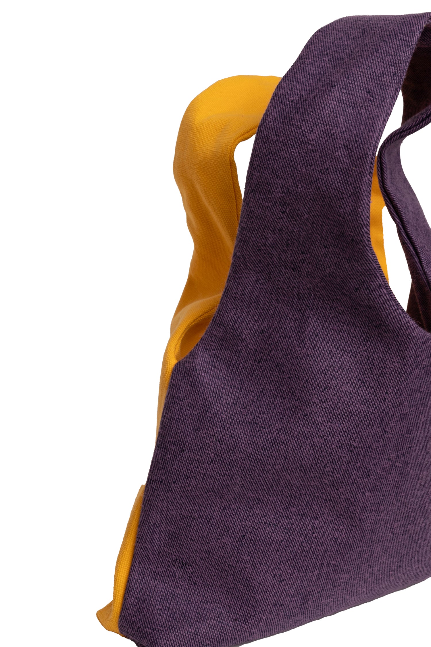 Los Angeles - Medium Tote Bag Purple Denim &amp; Gold Canva