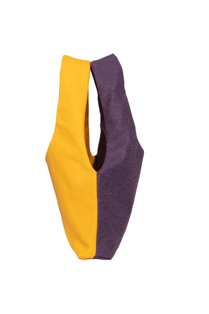 Los Angeles - Medium Tote Bag Purple Denim &amp; Gold Canva