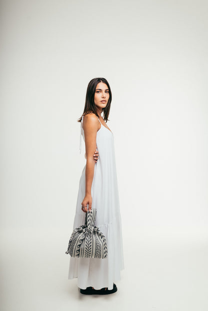 Mykonos - Small Tote Bag Meander with Single Cross Handle