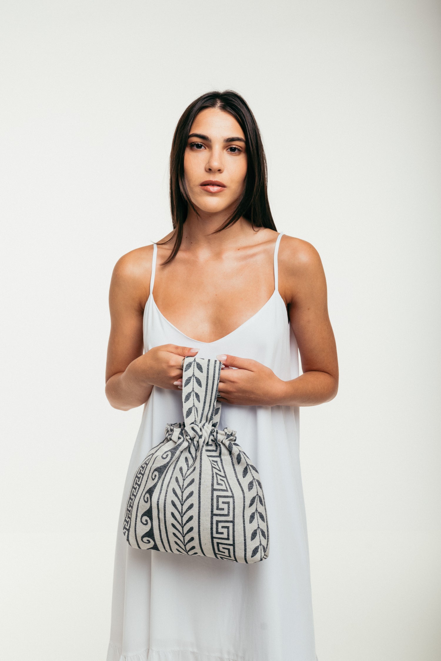 Mykonos - Small Tote Bag Meander with Single Cross Handle